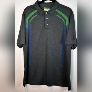 PGA TOUR Pro Series Polo Shirt Grey/Green/Blue Size XL